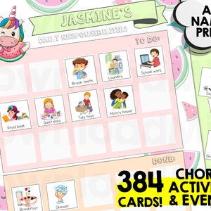 Kids Daily Routine Cards, Routine Chart for Kids, Morning Routine, Bedtime Routine, Kids Daily Schedule, Visual Schedule, Daily Rhythm Girls