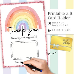 Remerciement de l'enseignant titulaire de la carte-cadeau imprimable cadeau de la semaine de reconnaissance Merci cadeaux Filles filles école enfants Téléchargement numérique instantané