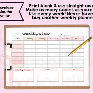 Weekly Schedule Homeschool Kids Plan and To Do List Responsibility Chart for Planning Jobs, Routines and School Work. Homeschool printable image 2