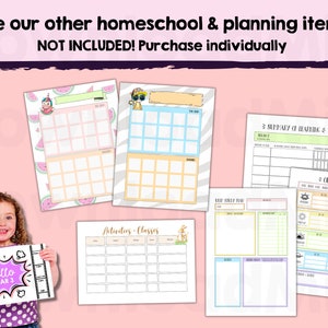 Weekly Schedule Homeschool Kids Plan and To Do List Responsibility Chart for Planning Jobs, Routines and School Work. Homeschool printable image 7