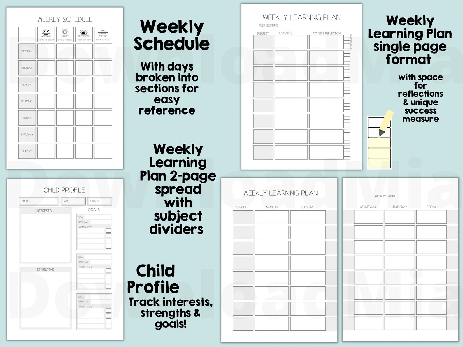 2023-homeschool-planner-printable-portfolio-simple-minimal-etsy-ireland
