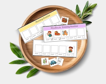 Daily Routine Chart for Kids, Morning Routine, Bedtime Routine, Kids Daily Schedule, Visual Schedule, Daily Responsibilities and chores