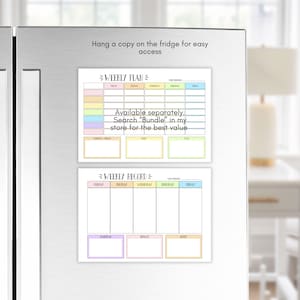 Wekelijks thuisschoolverslag Afdrukbaar dagboek Reflectie bewerkbaar lesplan Schema en verantwoordelijkheidsschema voor routines, schoolactiviteiten