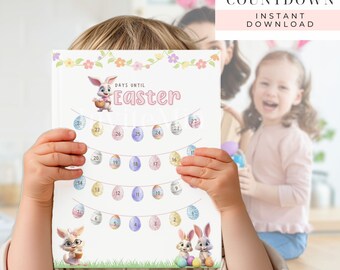 Easter countdown, days until Easter, easter advent calendar, printable advent calendar, countdown to Easter for kids
