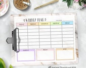 Weekly Schedule Homeschool Kids Plan and To Do List Printable Responsibility Chart for Planning Jobs, Routines and School Work