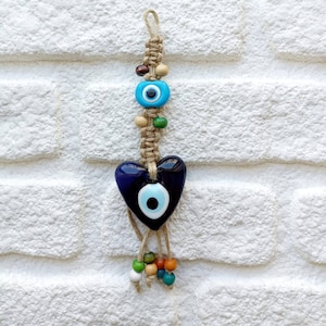 Heart Evil Eye, Evil Eye home decor, nazar decor, Macrame Evil Eye, Greek evil eye, evil Eye home decor, Amulet, Home Protection