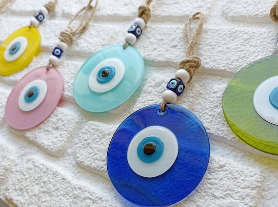 Evil Eye Wandbehang, Evil Eye Deko, GlasMalerei Böser Blick, Fused Glass  Evil Eye, Modern Evil Eye, Türkisches Auge, Griechisches Auge, Nazar -   Schweiz