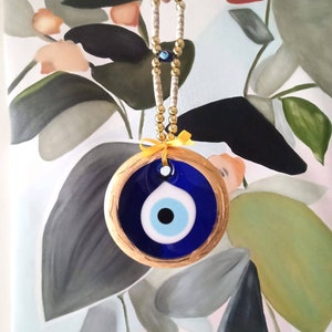 Evil Eye Wall Hanging, Gold Home Decor, Large Evil Eye, House Protection, Door Decor, Housewarming Gifts, Protection, Gold Home Accessories