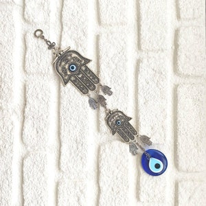 Hamsa Wall Hanging, Hamsa and Evil Eye Decor, Hamsa Wall Art, Metal Decor, Turkish Eye Hanging, Hamsa Hand, Hand of Fatima Decor, Hamsa Home
