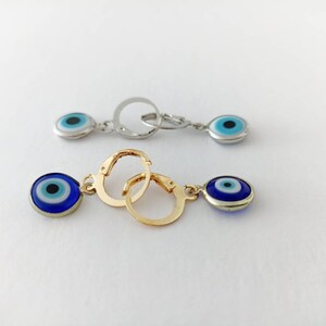 Evil Eye earrings, blue evil Eye, turkish evil Eye jewelry, talisman earrings, evil Eye gift, minimalist evil Eye jewelry, evil Eye gift,