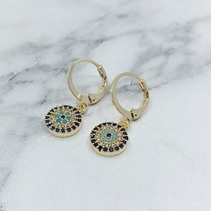 Evil Eye earrings, dainty earrings, nazar earrings, turkish evil eye, protection earrings, blue evil eye, evil Eye jewelry, turkish nazar