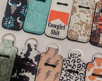 Western Keychain Chapstick Holders