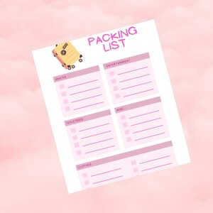 Packing List for Vacation and Travel