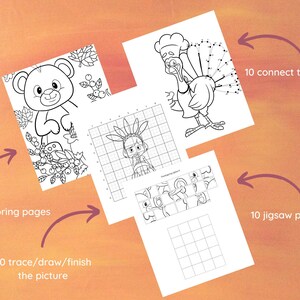 60-Page Thanksgiving Activity Book Printable | Cute Thanksgiving Activity Pages for Toddlers, Preschoolers, Kindergarten