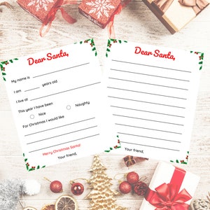 Lieber Weihnachtsmann Brief Vorlage | Weihnachtswunschliste Brief an den Weihnachtsmann Printable