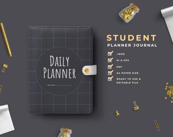 Pink Student Planner Journal, Daily Planner Students