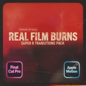 Real Super 8 Film Burns Final Cut Pro FCPX Transitions Vintage Grain Overlay 4K