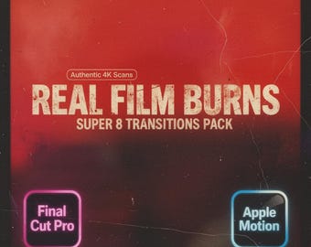 Echte Super 8 Filmverbrennungen Final Cut Pro FCPX Übergange Vintage Korn Overlay 4K