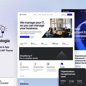 Tema de WordPress para tecnología SaaS / Plantilla Elementor para desarrollo de aplicaciones de servicios de TI