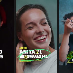 May include: A composite image featuring three individuals. The first image shows a performer with skull face paint and the text "SAMU INO ASGONES". The second image features a smiling model with the text "ANITA EL WARSWAHL". The third image shows a makeup artist with the text "ALEZIA MUKIDINE".