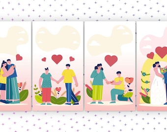 Design plat, histoire d'amour, vertical | After Effects