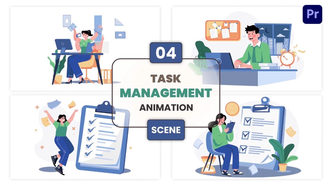 Task Management Animation Scene Premiere Pro - Etsy