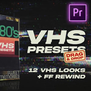 Pack de préréglages Premiere Pro Real VHS, effets glitch rétro années 80