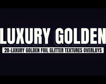 4K guldglitteröverlägg: DaVinci Resolve FX, folietexturer (digital nedladdning)