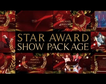 Gold Star Award Show Package for After Effects Luxury Ceremony Intro Toolki