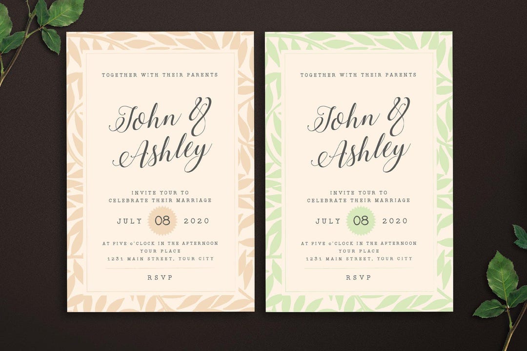 Editable Wedding Invitation Template – Ai & Psd, Print-ready, 4x6 CMYK ...