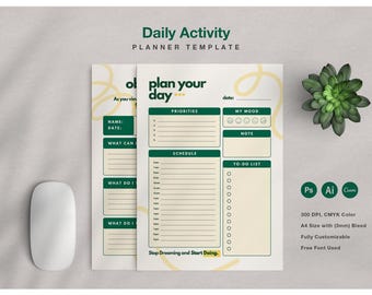 Daily Activity Planner, Plan Your Day, Observations, Schedule