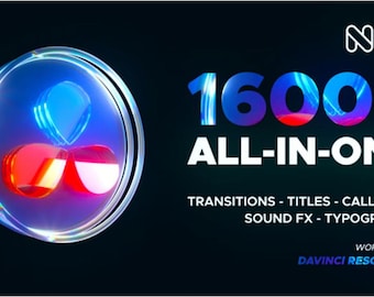 DaVinci Resolve Transitions Pack: oltre 1600 effetti video (download digitale)