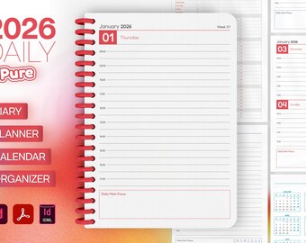 Pure Daily Planner, Diary, Calendar 2026