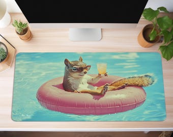 Squirrel Pool Party Playmat: Vintage MTG TCG Desk Mat