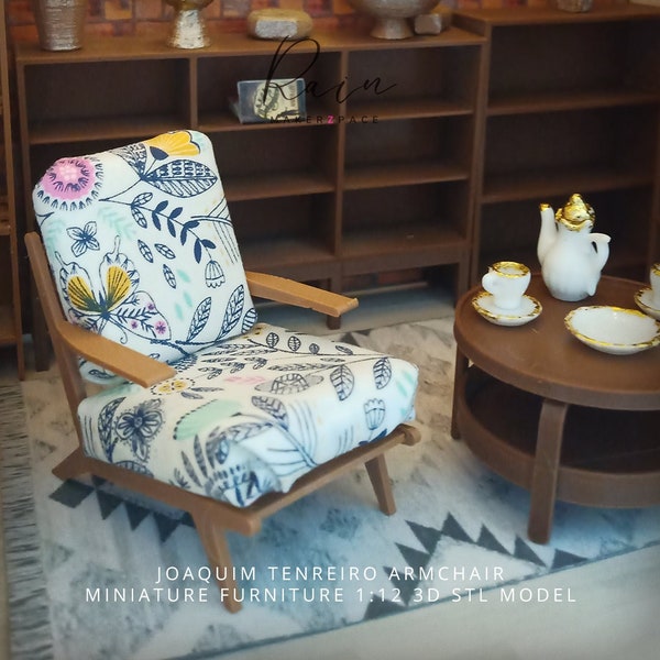 Miniature Armchair, Joaquim Tenreiro Armchair-inspired, Miniature Chair Furniture, Mini Chair , Dollhouse Chair  | 3D STL File