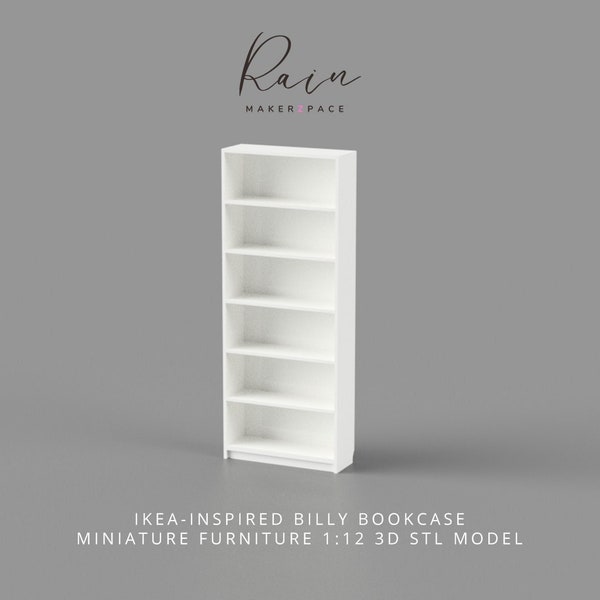 Ikea-inspired Billy Bookcase (Wide), Ikea Miniature, Miniature Bookcase, Dollhouse Bookshelf  | 3D STL File