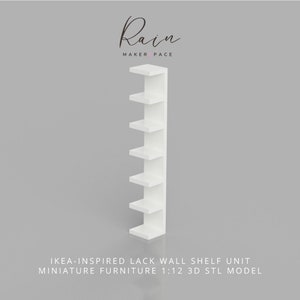 Ikea-inspired Lack Wall Shelf Unit Miniature Furniture, Dollhouse Furniture, Miniature Furniture, Mini Ikea Lack Wallshelf  | 3D STL File