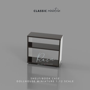 Miniature Shelf / Bookcase for Dollhouse 1:12, Miniature Furniture Dollhouse, Miniature Dollhouse Shelf, 3D STL File