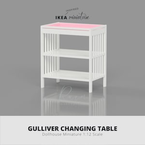 Miniature Ikea-Inspired Gulliver Changing Table For 1:12 Dollhouse, Miniature Dollhouse Changing Table, IKEA Mini Furniture, 3D STL File