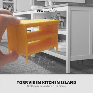 Miniature Ikea-Inspired Tornviken Kitchen Island For 1:12 Dollhouse, Dollhouse Kitchen Island, Miniature Kitchen Island, 3D STL File