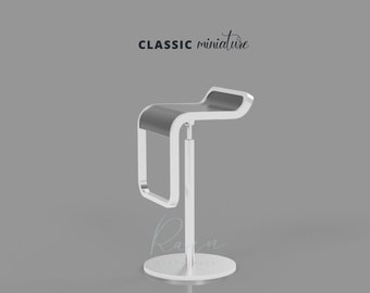 Miniature Lem Piston Stool, Lem Bar Stool Chair For 1:12 Dollhouse, Dollhouse Kitchen Bar Stools, Dollhouse Miniature Bar Stool, 3D STL File