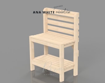 Potting Bench 1 12 Miniature Model, Dollhouse Furniture, Dollhouse Miniature Work Table, Miniature Potting Bench, 3D STL File