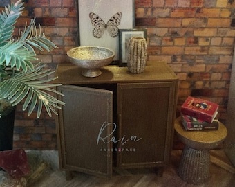 Miniature Furniture | Delancy Storage Cabinet - Urban Outfitters - Inspired | 3d Model For 1:12 Dollhouse, Miniature Cabinet, 3D STL File