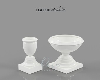 Miniature Garden Byron Planter and Waldorf Planter for Dollhouses, Miniature Furniture Dollhouse Garden Furniture, Outdoor, 3D STL File