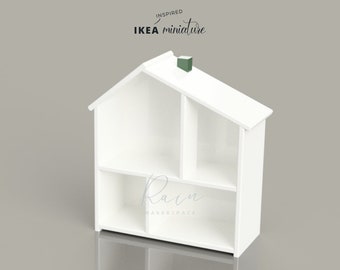 Miniature Ikea-inspired Flisat Dollhouse/ Wall Shelf For 1:12 Dollhouse, Miniature Furniture Dollhouse, IKEA Dollhouse, 3D STL File