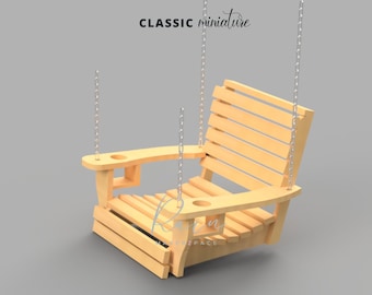 Porch Swing Miniature Furniture for Dollhouse, Dollhouse Porch Furniture, Miniature Porch Swing, Half Scale Porch Swing, 3D STL File