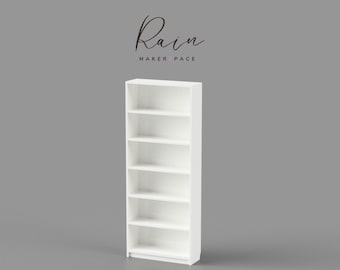 Ikea-inspired Billy Bookcase (Wide), Ikea Miniature, Miniature Bookcase, Dollhouse Bookshelf  | 3D STL File
