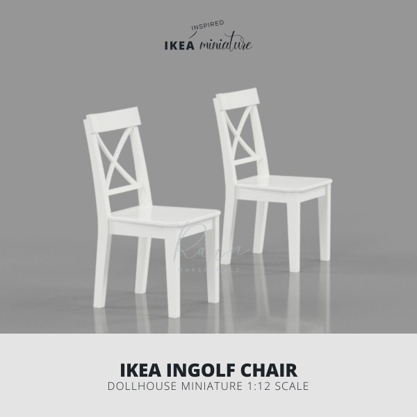 Miniature Model Of Ikea-Inspired Ingolf Chair For 1:12 Dollhouse, Miniature Furniture Chair, Miniature Chair for Dollhouse, 3D STL File