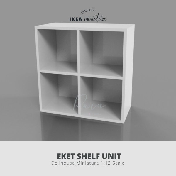 Miniature Ikea-Inspired Eket Shelf Unit Furniture 3d Model, IKEA Dollhouse Furniture, Miniature Shelf, 3D STL File