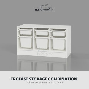 Miniatur Möbel Ikea-Inspiriert Trofast Aufbewahrungsbox Für 1:12 Puppenhaus, IKEA Puppenhaus Möbel, Puppenhaus Aufbewahrungsbehälter, 3D STL Datei